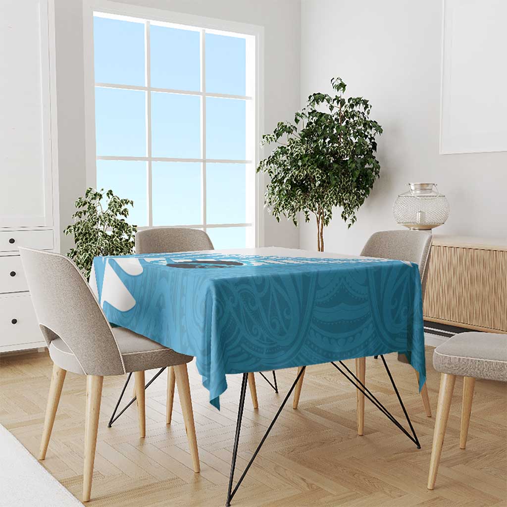 New Zealand Lawn Bowls Prostate Cancer Custom Tablecloth Aotearoa Maori Silver Fern Blue Ribbon - Aussie Hoodie