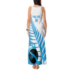 New Zealand Lawn Bowls Prostate Cancer Custom Tank Maxi Dress Aotearoa Maori Silver Fern Blue Ribbon - Aussie Hoodie