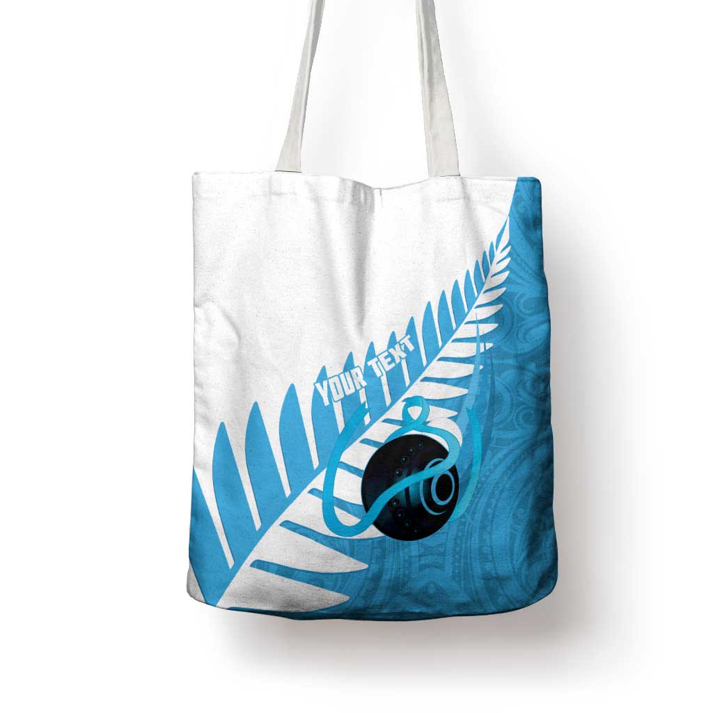 New Zealand Lawn Bowls Prostate Cancer Custom Tote Bag Aotearoa Maori Silver Fern Blue Ribbon - Aussie Hoodie