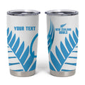 New Zealand Lawn Bowls Prostate Cancer Custom Tumbler Cup Aotearoa Maori Silver Fern Blue Ribbon - Aussie Hoodie