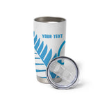 New Zealand Lawn Bowls Prostate Cancer Custom Tumbler Cup Aotearoa Maori Silver Fern Blue Ribbon - Aussie Hoodie