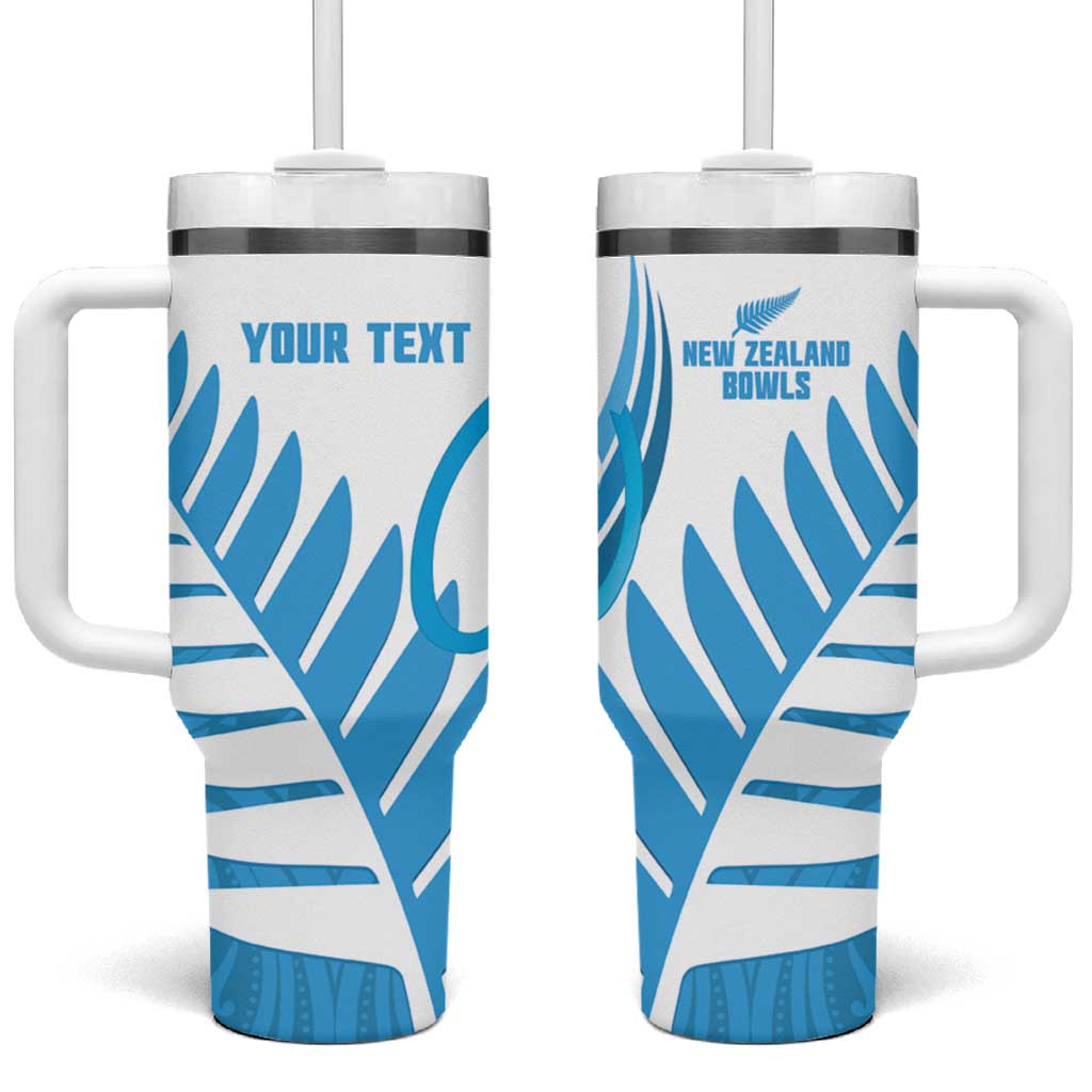 New Zealand Lawn Bowls Prostate Cancer Custom Tumbler With Handle Aotearoa Maori Silver Fern Blue Ribbon - Aussie Hoodie