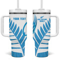 New Zealand Lawn Bowls Prostate Cancer Custom Tumbler With Handle Aotearoa Maori Silver Fern Blue Ribbon - Aussie Hoodie