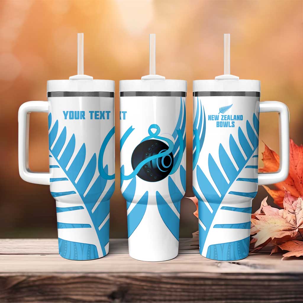New Zealand Lawn Bowls Prostate Cancer Custom Tumbler With Handle Aotearoa Maori Silver Fern Blue Ribbon - Aussie Hoodie