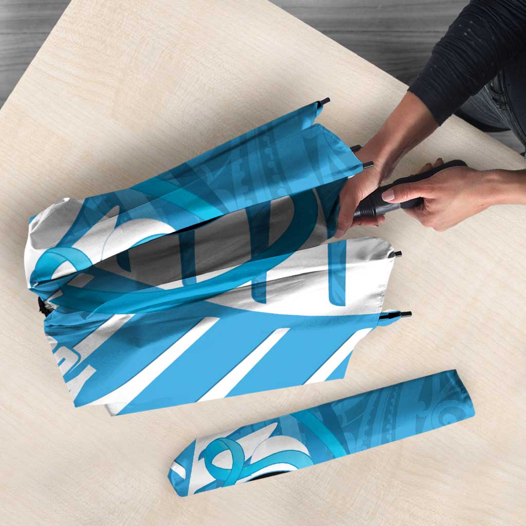 New Zealand Lawn Bowls Prostate Cancer Custom Umbrella Aotearoa Maori Silver Fern Blue Ribbon - Aussie Hoodie