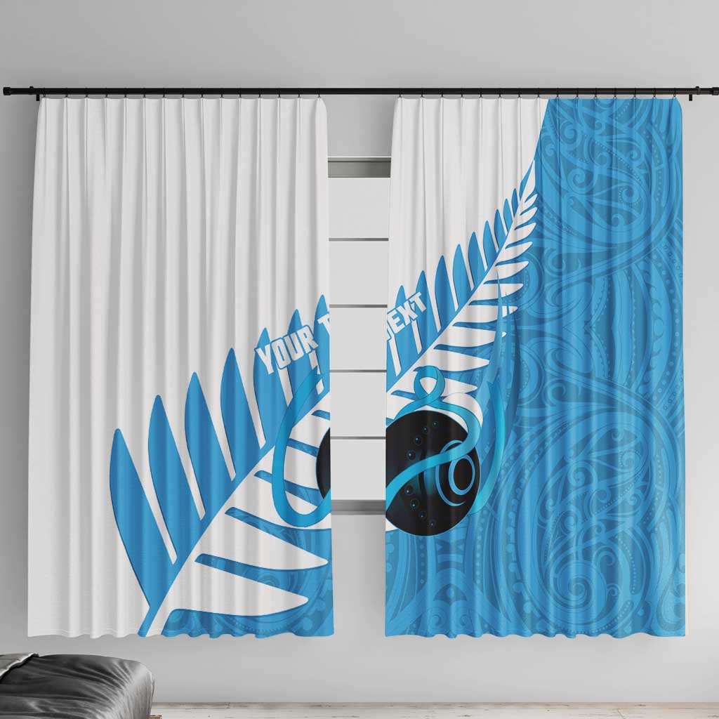 New Zealand Lawn Bowls Prostate Cancer Custom Window Curtain Aotearoa Maori Silver Fern Blue Ribbon - Aussie Hoodie