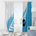 New Zealand Lawn Bowls Prostate Cancer Custom Window Curtain Aotearoa Maori Silver Fern Blue Ribbon - Aussie Hoodie