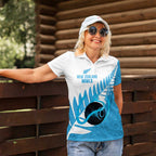 New Zealand Lawn Bowls Prostate Cancer Custom Women Polo Shirt Aotearoa Maori Silver Fern Blue Ribbon - Aussie Hoodie
