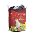 Australia Sulphur-crested Cockatoo Christmas Laundry Basket Aussie Native Flowers Merry Xmas - Aussie Hoodie