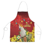 Australia Sulphur-crested Cockatoo Christmas Apron Aussie Native Flowers Merry Xmas - Aussie Hoodie