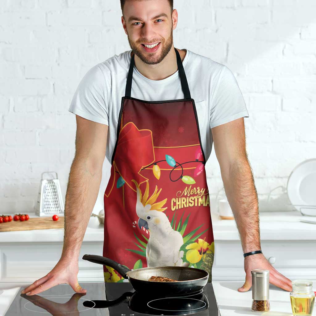 Australia Sulphur-crested Cockatoo Christmas Apron Aussie Native Flowers Merry Xmas - Aussie Hoodie