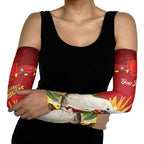 Personalised Australia Sulphur-crested Cockatoo Christmas Arm Sleeves Aussie Native Flowers Merry Xmas - Aussie Hoodie