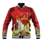 Personalised Australia Sulphur-crested Cockatoo Christmas Baseball Jacket Aussie Native Flowers Merry Xmas - Aussie Hoodie