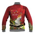 Personalised Australia Sulphur-crested Cockatoo Christmas Baseball Jacket Aussie Native Flowers Merry Xmas - Aussie Hoodie