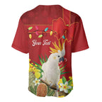 Personalised Australia Sulphur-crested Cockatoo Christmas Baseball Jersey Aussie Native Flowers Merry Xmas - Aussie Hoodie