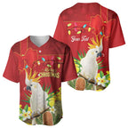 Personalised Australia Sulphur-crested Cockatoo Christmas Baseball Jersey Aussie Native Flowers Merry Xmas - Aussie Hoodie