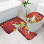 Australia Sulphur-crested Cockatoo Christmas Bathroom Set Aussie Native Flowers Merry Xmas - Aussie Hoodie