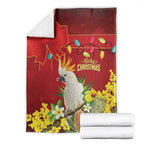 Australia Sulphur-crested Cockatoo Christmas Blanket Aussie Native Flowers Merry Xmas - Aussie Hoodie
