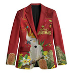 Personalised Australia Sulphur-crested Cockatoo Christmas Blazer Aussie Native Flowers Merry Xmas - Aussie Hoodie