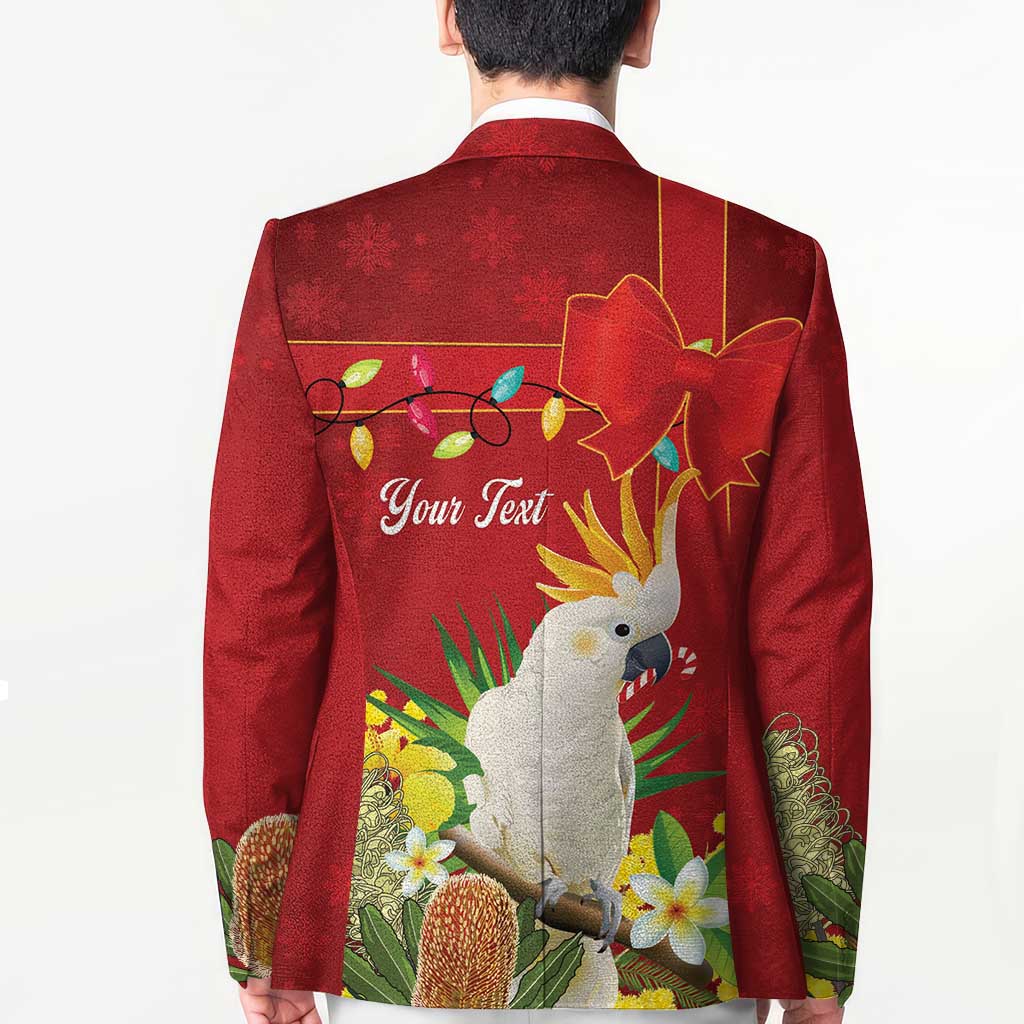 Personalised Australia Sulphur-crested Cockatoo Christmas Blazer Aussie Native Flowers Merry Xmas - Aussie Hoodie