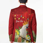 Personalised Australia Sulphur-crested Cockatoo Christmas Blazer Aussie Native Flowers Merry Xmas - Aussie Hoodie