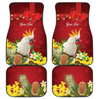 Personalised Australia Sulphur-crested Cockatoo Christmas Car Mats Aussie Native Flowers Merry Xmas - Aussie Hoodie