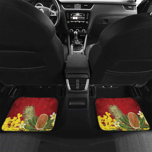 Personalised Australia Sulphur-crested Cockatoo Christmas Car Mats Aussie Native Flowers Merry Xmas - Aussie Hoodie