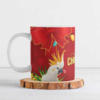 Australia Sulphur-crested Cockatoo Christmas Ceramic Mug Aussie Native Flowers Merry Xmas - Aussie Hoodie