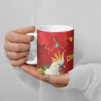 Australia Sulphur-crested Cockatoo Christmas Ceramic Mug Aussie Native Flowers Merry Xmas - Aussie Hoodie