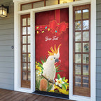 Personalised Australia Sulphur-crested Cockatoo Christmas Door Cover Aussie Native Flowers Merry Xmas - Aussie Hoodie
