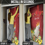 Personalised Australia Sulphur-crested Cockatoo Christmas Door Cover Aussie Native Flowers Merry Xmas - Aussie Hoodie