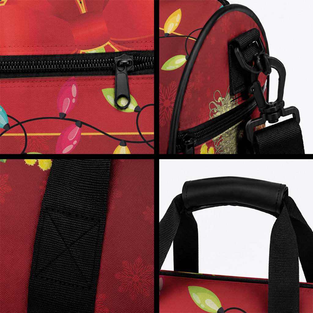 Australia Sulphur-crested Cockatoo Christmas Duffle Bag Aussie Native Flowers Merry Xmas