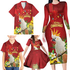 Personalised Australia Sulphur-crested Cockatoo Christmas Family Matching Long Sleeve Bodycon Dress and Hawaiian Shirt Aussie Native Flowers Merry Xmas - Aussie Hoodie
