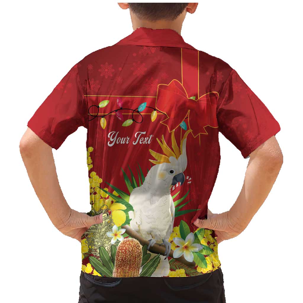 Personalised Australia Sulphur-crested Cockatoo Christmas Family Matching Mermaid Dress and Hawaiian Shirt Aussie Native Flowers Merry Xmas - Aussie Hoodie