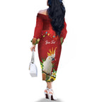 Personalised Australia Sulphur-crested Cockatoo Christmas Family Matching Off The Shoulder Long Sleeve Dress and Hawaiian Shirt Aussie Native Flowers Merry Xmas - Aussie Hoodie