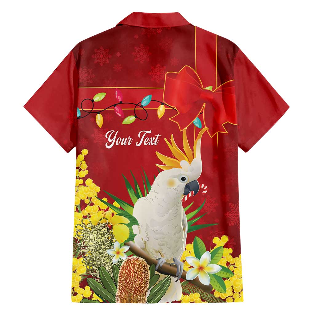 Personalised Australia Sulphur-crested Cockatoo Christmas Family Matching Off Shoulder Short Dress and Hawaiian Shirt Aussie Native Flowers Merry Xmas - Aussie Hoodie