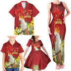 Personalised Australia Sulphur-crested Cockatoo Christmas Family Matching Tank Maxi Dress and Hawaiian Shirt Aussie Native Flowers Merry Xmas - Aussie Hoodie