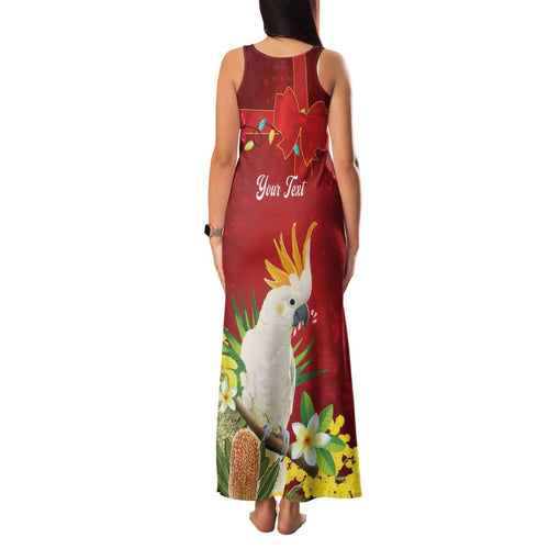 Personalised Australia Sulphur-crested Cockatoo Christmas Family Matching Tank Maxi Dress and Hawaiian Shirt Aussie Native Flowers Merry Xmas - Aussie Hoodie