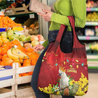 Australia Sulphur-crested Cockatoo Christmas Grocery Bag Aussie Native Flowers Merry Xmas - Aussie Hoodie