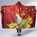 Australia Sulphur-crested Cockatoo Christmas Hooded Blanket Aussie Native Flowers Merry Xmas - Aussie Hoodie