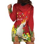Personalised Australia Sulphur-crested Cockatoo Christmas Hoodie Dress Aussie Native Flowers Merry Xmas - Aussie Hoodie