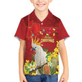 Personalised Australia Sulphur-crested Cockatoo Christmas Kid Hawaiian Shirt Aussie Native Flowers Merry Xmas - Aussie Hoodie