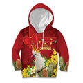 Personalised Australia Sulphur-crested Cockatoo Christmas Kid Hoodie Aussie Native Flowers Merry Xmas - Aussie Hoodie
