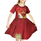 Personalised Australia Sulphur-crested Cockatoo Christmas Kid Short Sleeve Dress Aussie Native Flowers Merry Xmas - Aussie Hoodie