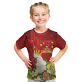 Personalised Australia Sulphur-crested Cockatoo Christmas Kid T Shirt Aussie Native Flowers Merry Xmas - Aussie Hoodie