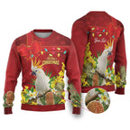 Personalised Australia Sulphur-crested Cockatoo Christmas Ugly Christmas Sweater Aussie Native Flowers Merry Xmas - Aussie Hoodie