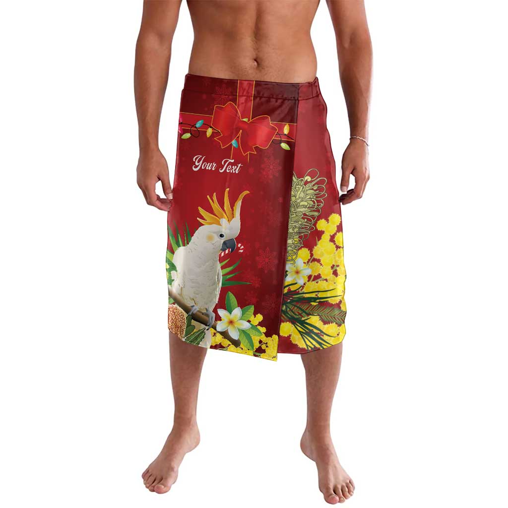 Personalised Australia Sulphur-crested Cockatoo Christmas Lavalava Aussie Native Flowers Merry Xmas - Aussie Hoodie