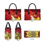 Australia Sulphur-crested Cockatoo Christmas Leather Bag Aussie Native Flowers Merry Xmas - Aussie Hoodie