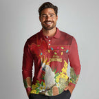 Personalised Australia Sulphur-crested Cockatoo Christmas Long Sleeve Polo Shirt Aussie Native Flowers Merry Xmas - Aussie Hoodie
