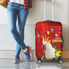 Australia Sulphur-crested Cockatoo Christmas Luggage Cover Aussie Native Flowers Merry Xmas - Aussie Hoodie